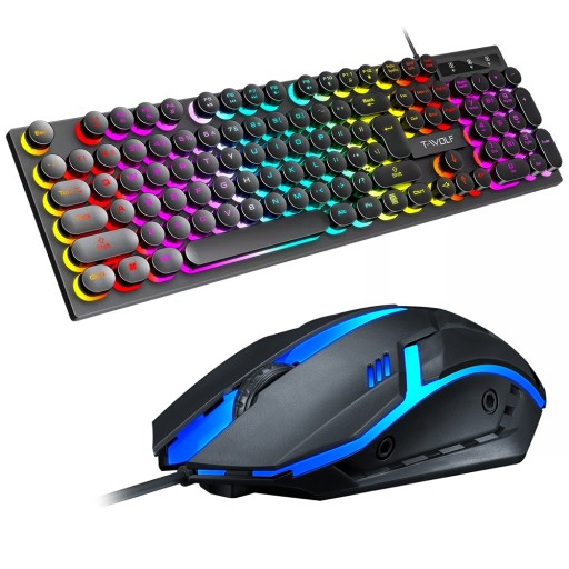 GAMINGOWA KLAWIATURA MYSZ-KA PODŚWIETLANA LED RGB