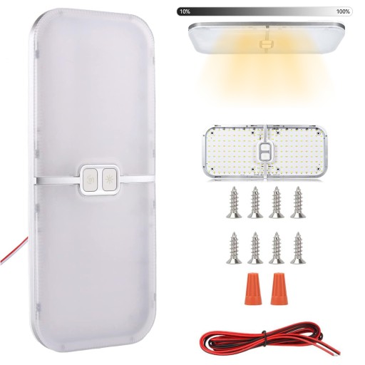 LAMPA 204 LED DO SAMOCHODU WEWNĘTRZNA SUFITOWA Z WŁĄCZNIKIEM ŚCIEMNIANE 12V