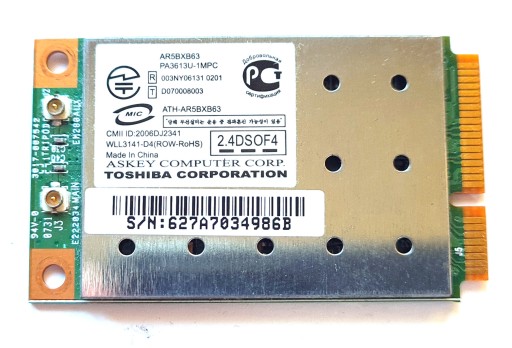 KARTA WI-FI ATHEROS AR5BXB63 802.11b 802.11g
