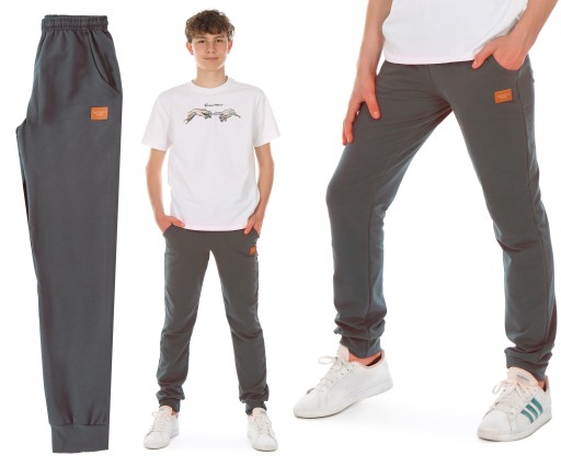 Spodnie dresowe SUPER JAKOŚĆ dres r.158 szary Produkt PL