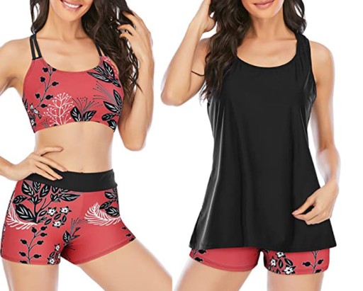 STRÓJ KĄPIELOWY TANKINI KOSZULKA SPODENKI 3w1