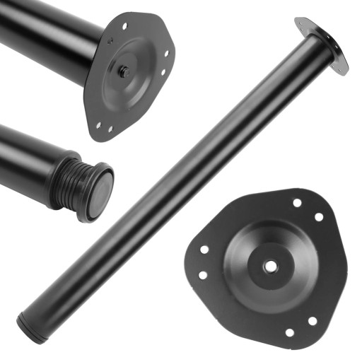 NOGA MEBLOWA DO STOŁU BLATU 710 MM CZARNA