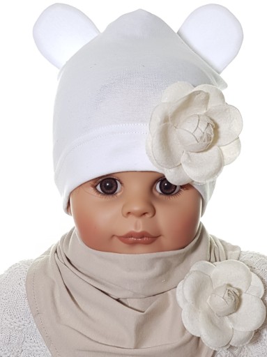 KOMPLET CZAPKA MYSZKA MINNIE CHUSTKA 3-12 M-C 15WZ