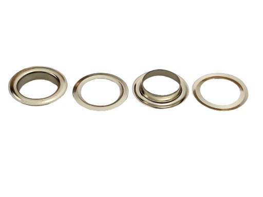 Oczka nierdzewne mosiężne niklowane 12 mm 50 sztuk