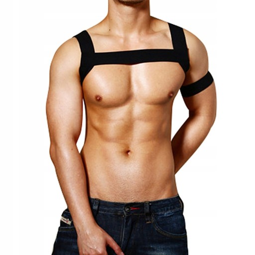 BDSM7 ELASTYCZNY HARNESS MĘSKI OPASKA NA RAMIĘ