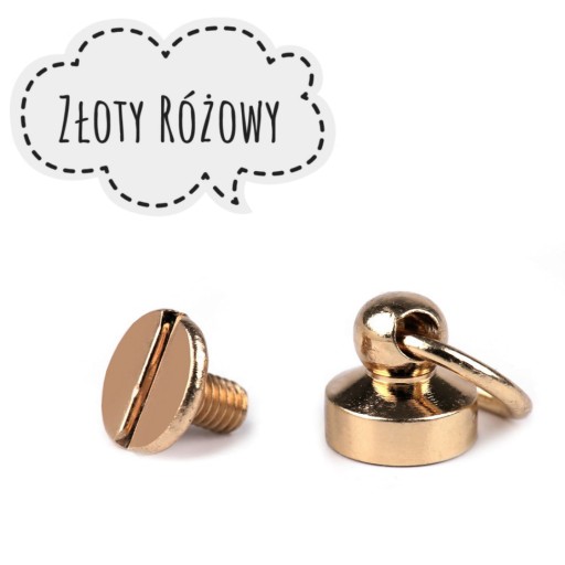 NIT SKRĘCANY Z UCHWYTEM - ZŁOTO RÓŻOWE