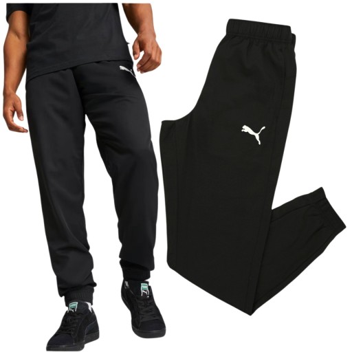 Spodnie Męskie Puma Acitve Woven Treningowe Sportowe Czarne r. L