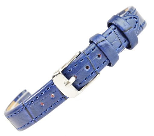 PASEK DO ZEGARKA SKÓRA KROKODYL 12mm niebieski