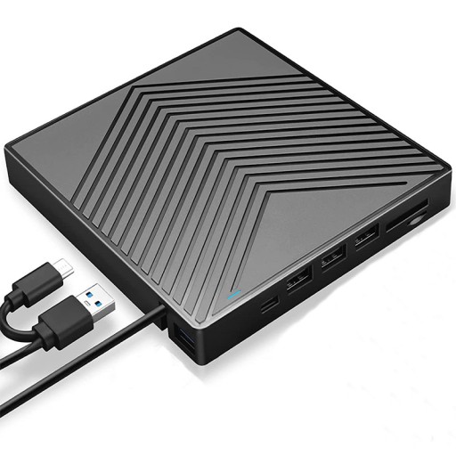 Napęd CD-R/DVD-ROM/RW zewnętrzny USB-C 3.0 nagrywarka ODTWARZACZ czytnik SD