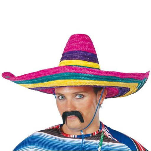 SOMBRERO meksykanina KAPELUSZ słomkowy KOLOROWY XL