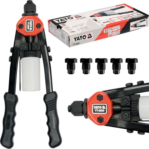 NITOWNICA RĘCZNA DO NITÓW STALOWYCH DŹWIGNIOWA 3,2 - 6,4 MM 330 MM PVC YATO