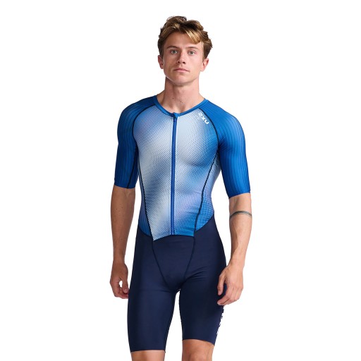 Kombinezon rowerowy męski 2XU Aero Sleeved midnight/white S