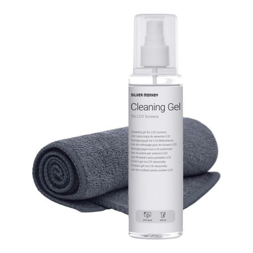 ZESTAW SILVER MONKEY LCD CLEANING GEL SET: ŻEL DO MATRYC LCD 250ML I ŚCIERK