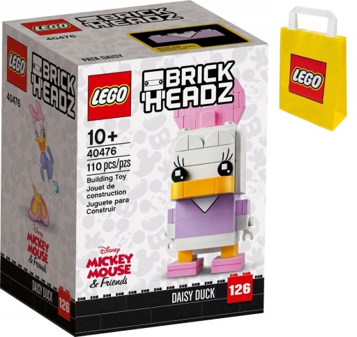 LEGO BrickHeadz 40476 Kaczka Daisy + Torba papierowa LEGO mała