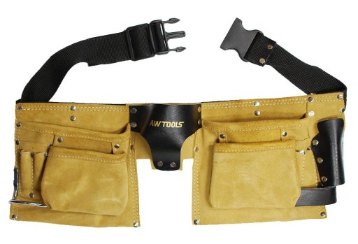 AWTOOLS PAS DEKARSKI SKÓRZANY 11 KIESZENI AW30600