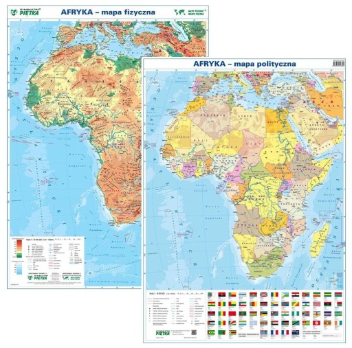 AFRYKA MAPA PODRĘCZNA PLANSZOWA FIZ/POL