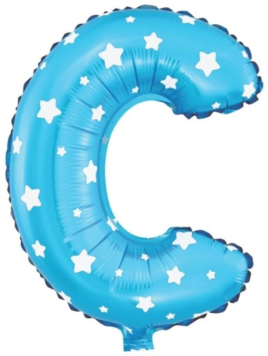Balon NIEBIESKI Litera C foliowy 80cm na urodziny