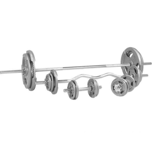 ZESTAW sztangi + hantle REGULOWANE łącznie 105kg