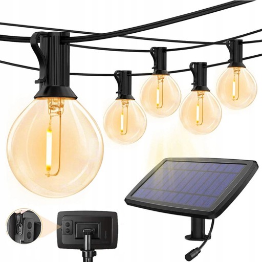 GIRLANDA solarna lampki ogrodowa 25LED wodoodporne