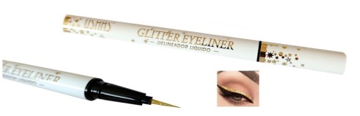 USHAS Eyeliner Metaliczny GLITTER złoty w pisaku