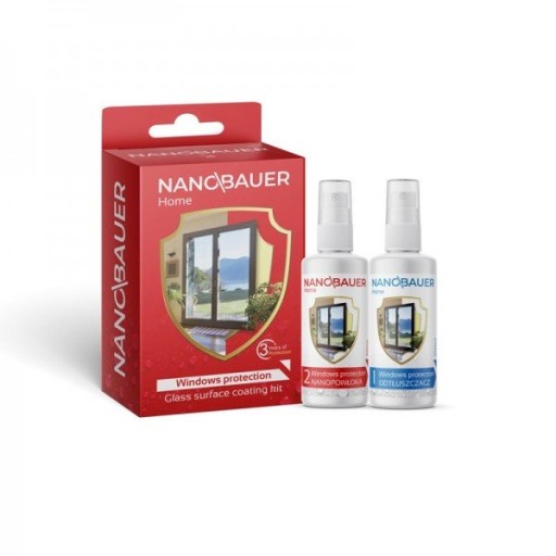 IMPREGNAT PŁYN DO OKIEN SZYB SZKŁA HYDROFOBOWY NANOBAUER ZESTAW 2x 100 ML