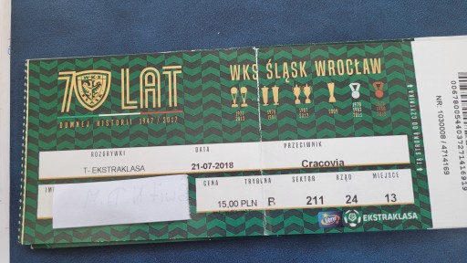 bilet Śląsk Wrocław - Cracovia