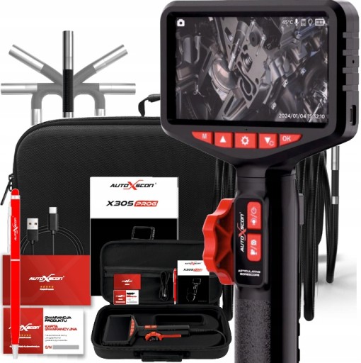 KAMERA INSPEKCYJNA 210° SKRĘTNA IP67 LCD AUTOXSCAN X305PRO ENDOSKOP 1080 HD