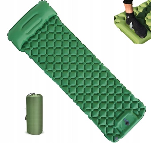 Materac jednoosobowy 190 x 60 x 5 cm odcienie zieleni