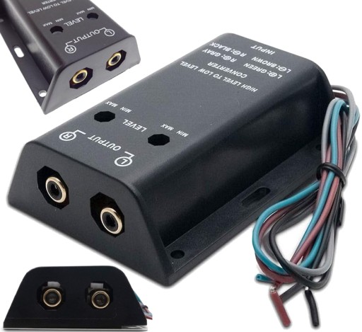 ADAPTER WYJŚCIA RCA WZMACNIACZA KONWERTER SYGNAŁU AUDIO 2X RCA HI LOW