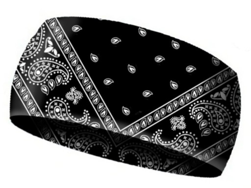 SPORTOWA OPASKA NA GŁOWĘ DO BIEGANIA CZARNA BANDANA