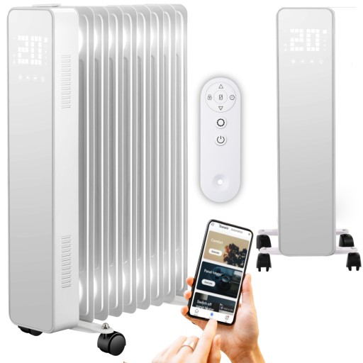 OUTLET GRZEJNIK OLEJOWY EZA-WHITE 3000W BIAŁY ŻEBERKA