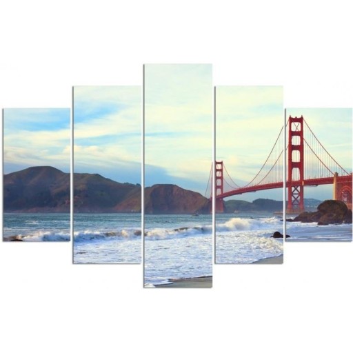 OBRAZ TRYPTYK Most Golden Gate 100x70