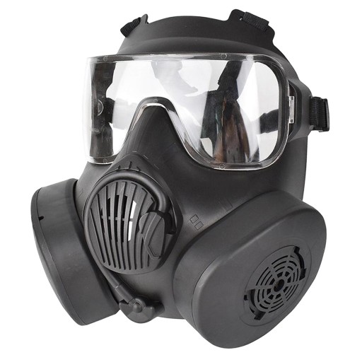 Maska pełnotwarzowa, maski z ochroną oczu PC do soczewek CS Black_Clear