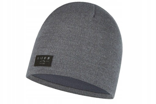 Buff czapka jesienna zimowa ciepła dzianina opaska z polaru fleece szara
