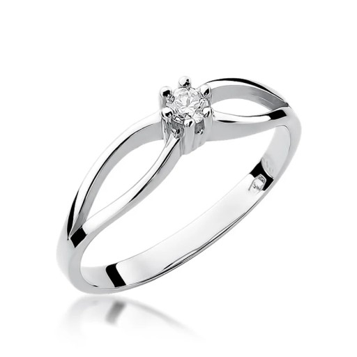 Pierścionek W-49 0,10ct brylanty białe złoto 585