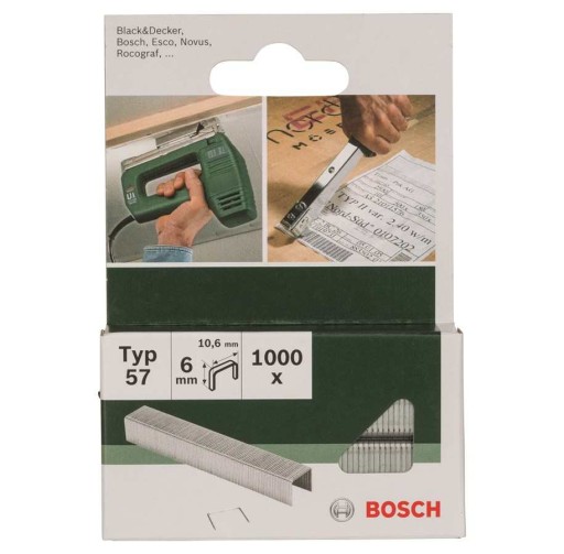 Zszywki Bosch typ 57 6mm 1000 sztuk 2609255845