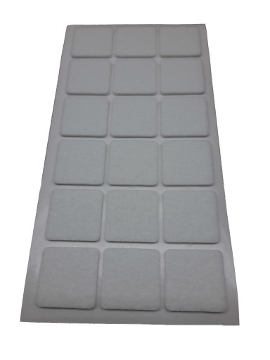 PODKŁADKI FILCOWE POD MEBLE BIAŁE 30X30 PREMIUM