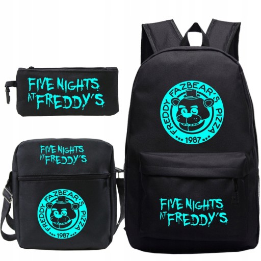 ZESTAW PLECAK PIÓRNIK TORBA FNAF FREDDY ŚWIECĄCE