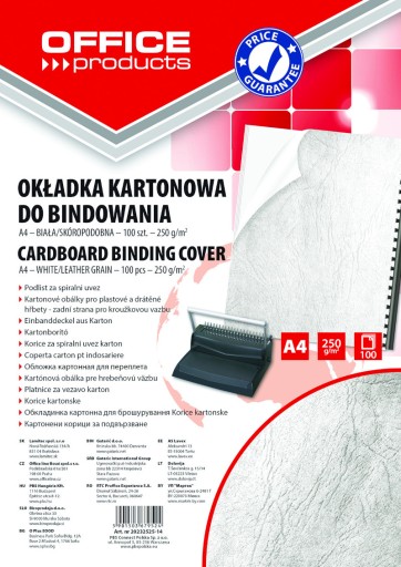 Okładki do bindowania karton A4 100szt białe