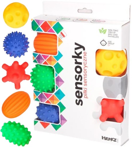 HENCZ TOYS PIŁECZKI SENSORYCZNE SENSORKY 0M+ 5 SZT