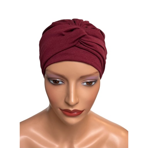 Turban Sara ciemny bordo 151 stylowa chusta damska także po chemioterapii