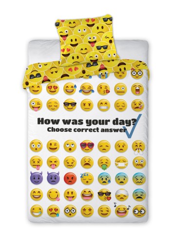 Pościel MŁODZIEŻOWA EMOTKI BUŹKI EMOJI 140x200