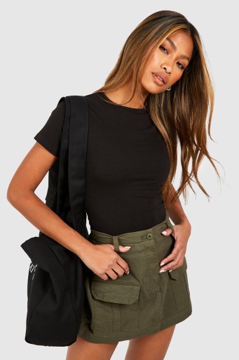 BOOHOO CZARNE GŁADKIE BODY BASICE BAWEŁNIANE R.XS G200014