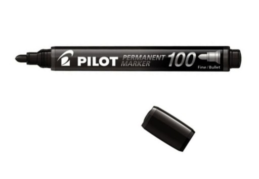 CZARNY MARKER PERMANENTNY OKRĄGŁY PISAK PILOT 100