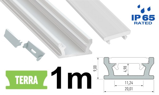 PROFIL DO TAŚM LED WODOODPORNY NA ZEWNĄTRZ IP65