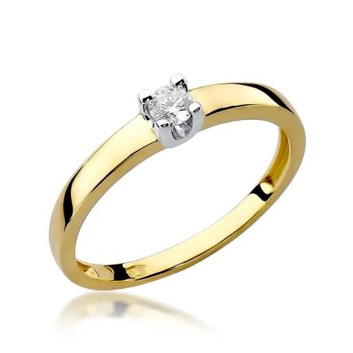 Pierścionek z brylantem 0,08ct białe złoto pr.585