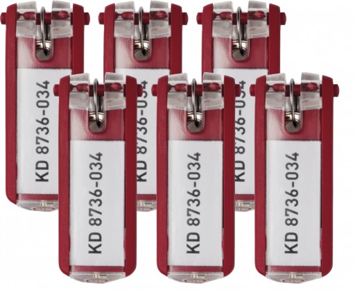 Brelok zawieszka do kluczy Durable bordowa 6 szt