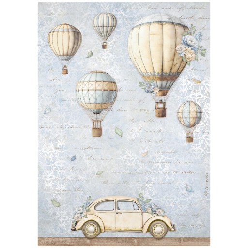 Papier ryżowy do decoupage A4 Stamperia Timeless balony