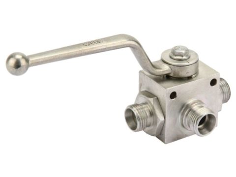 Zawór kulowy trójdrożny BK3 M22X1,5 500BAR 15L