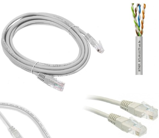 KABEL ETHERNET PRZEWÓD LAN DO INTERNETU PATCHCORD SIECIOWY CAT 5 RJ45 15M
